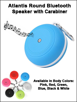 Atlantis Round Bluetooth Speaker with Carabiner